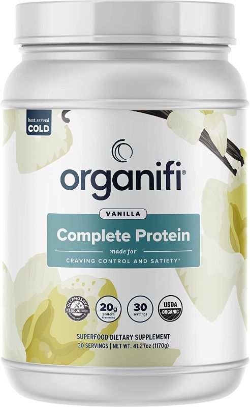 Photo 1 of 
Organifi: Complete Protein Vanilla Flavor - Organic Vegan Plant Based Protein Powder - 30 Day Supply - Supports Craving Control and Weight Management - Digestive Enzymes - No Soy, Dairy, or Gluten
