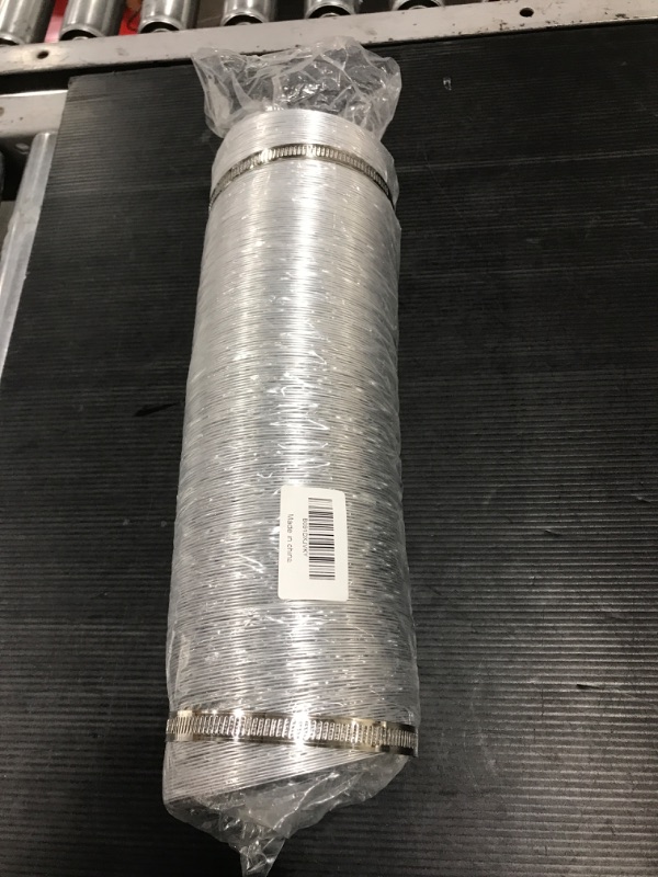 Photo 2 of 4 Inch Dryer Vent Hose?23FT Long Aluminum Ducting for HVAC Ventilation, Flexible Air Duct Hose for Ac Exhaust, Kitchens,Grow Tent,Green Houses, 2 Clamps Include