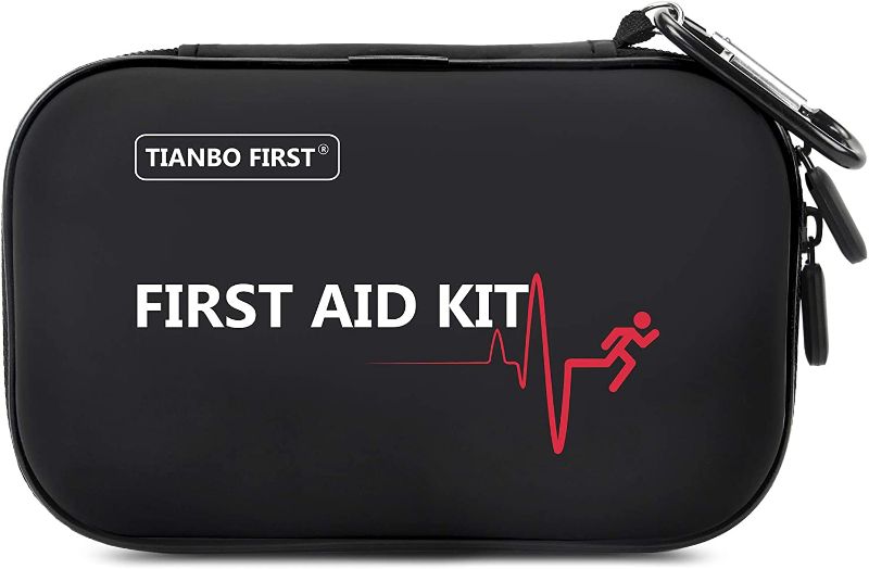 Photo 1 of 
TIANBO FIRST Mini First Aid Kit, 107 Pieces Hard Shell Small Medical Pouch, Lightweight Emergency Survival Bag for Hiking Camping Backpacking Travel, Black