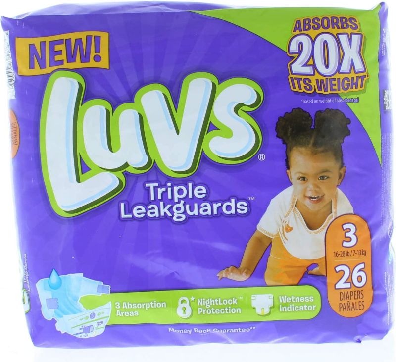 Photo 1 of 26ct of Luvs Triple Leak Guard, Size 3 (16lbs-28lbs)
