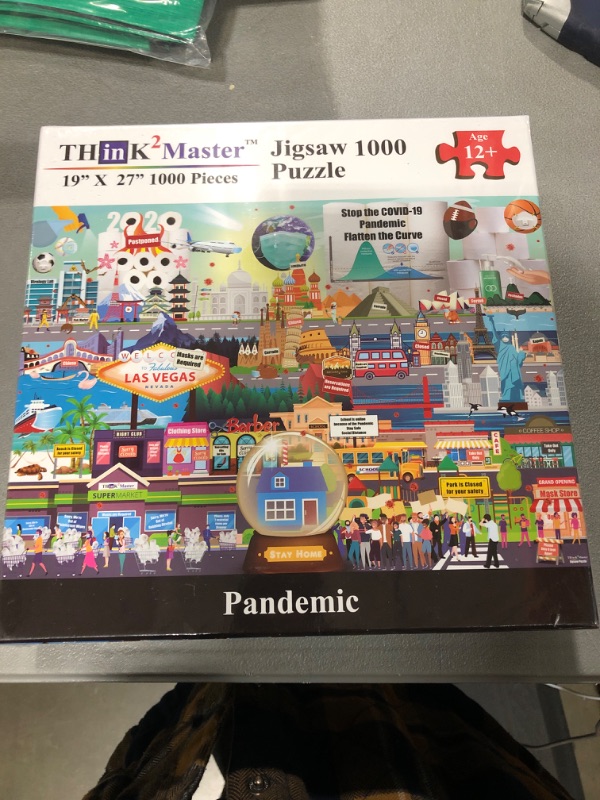 Photo 2 of  Think2Master Pandemic 250 Pieces Jigsaw Puzzle' for Kids 8+. Great Gift for Friends & Family. Shows The Events of 2020 & 2021 Including Toilet Paper Shortage, Protest, face mask Size: 14.2” X 19.3” 