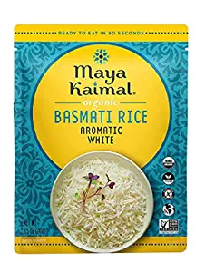 Photo 1 of  MAYA KAIMAL Aromatic White Basmati Rice | 8.5oz (PACK of 3) | Microwaveable, Ready to Eat, Fully Cooked | Vegan, Certified Organic, Non-GMO, Gluten Free BEST BY MAY.11.23