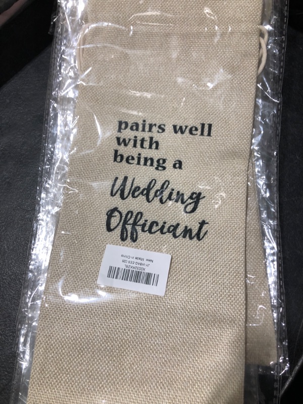 Photo 2 of 2 pack Wedding Officiant Wine Bag, Gift for Wedding Host?Burlap Bag – 1 Pc(EES 026)