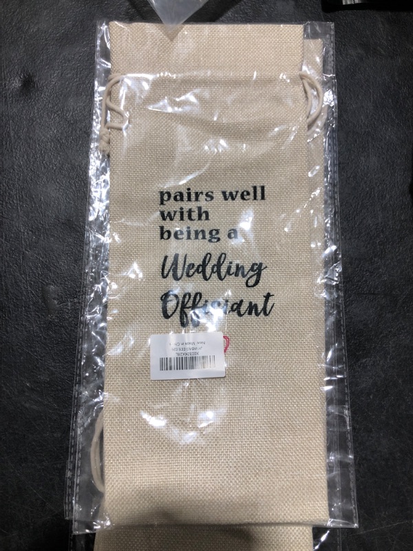 Photo 2 of 3 PACK Wedding Officiant Wine Bag, Gift for Wedding Host?Burlap Bag – 1 Pc(EES 026)