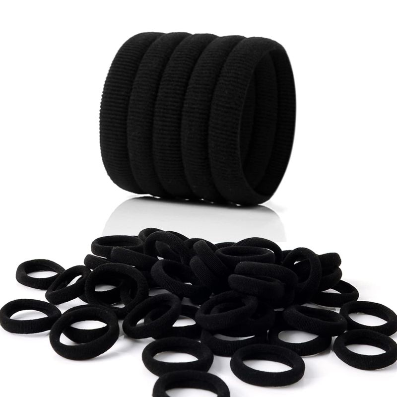 Photo 1 of 200PCS Baby Hair Bands,1 Inch High Elastics Hair Ties Ponytail Holder for Thin Hair,Small Toddler Soft Srunchies Women Girls Braids Hair Accessories for Kids(Black) 