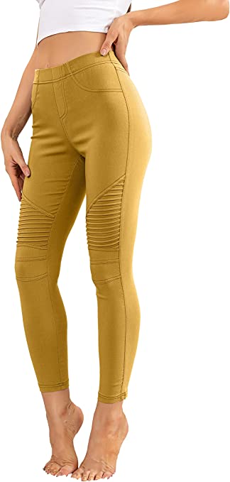 Photo 1 of CALIPESSA Women's Skinny Cropped Pants Pleated Stretch Leggings Pencil Pants SIZE M