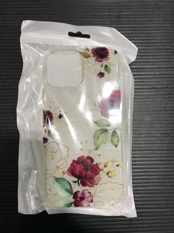 Photo 2 of iPhone 13 Pro Max Case,Clear Floral Soft & Flexible TPU Shockproof Protective Cover