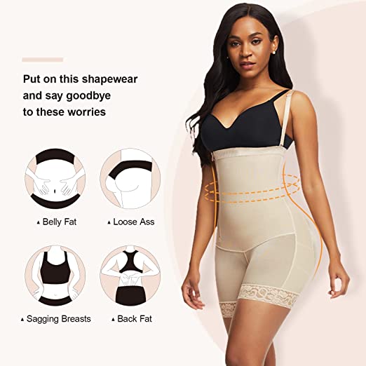 Photo 1 of [Size L] FeelinGirl Women Shapewear Bodysuit Tummy Control Fajas Body Shaper for Women with Zipper
