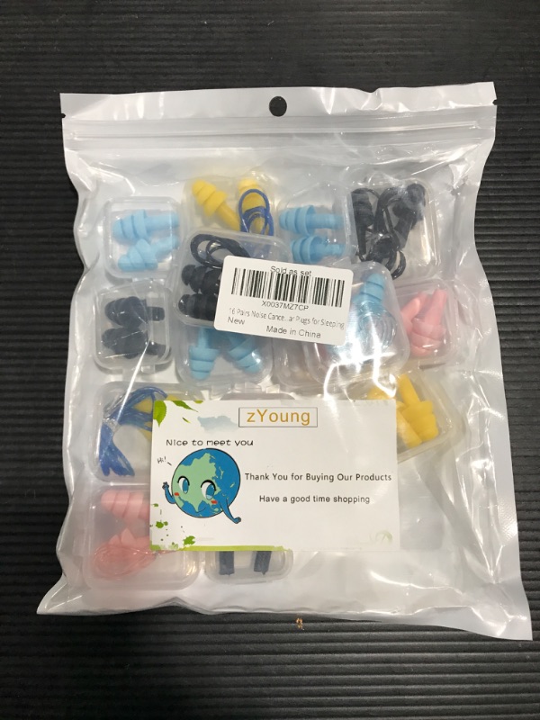 Photo 2 of 16 Pairs Noise Canceling Ear Plugs Soft Reusable Silicone Earplugs Waterproof Noise Reduction Earplugs