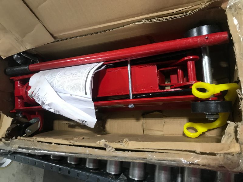 Photo 2 of BIG RED T83006 Torin Hydraulic Trolley Service/Floor Jack with Extra Saddle (Fits: SUVs and Extended Height Trucks): 3 Ton (6,000 lb) Capacity, Red