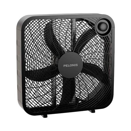 Photo 1 of Pelonis Pfb50a2abb-v 3-speed Box Fan for Full-force Circulation with Air Conditioner, Black, 2020 New Model
