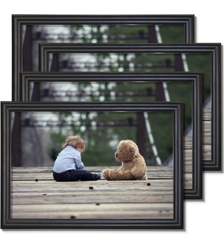 Photo 1 of 
6x8 Picture Frame Black 4 Pack Solid Wood Wall & Tabletop Photo Frames Set of 4