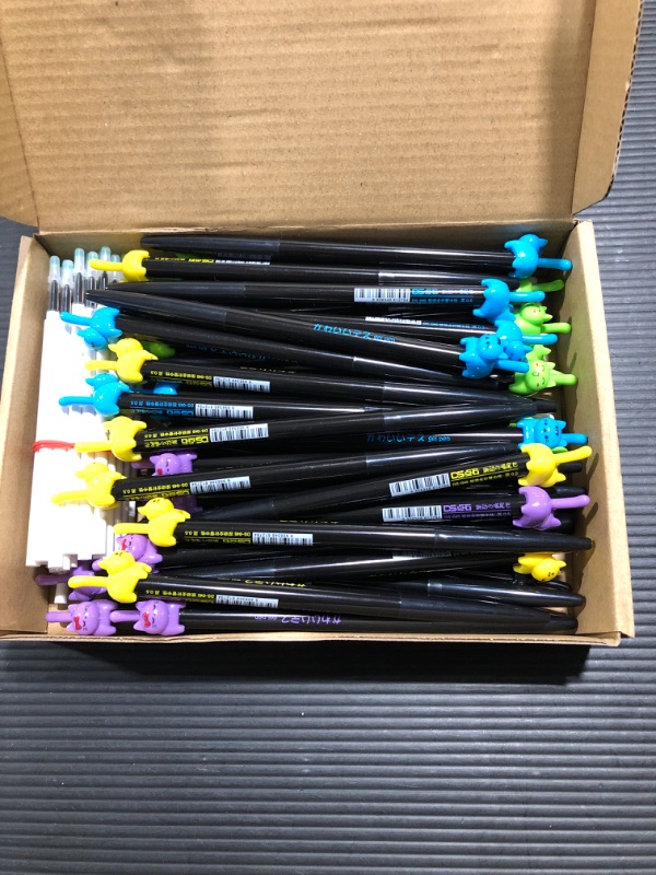 Photo 2 of 48 Pcs Cute Cat Pens with 48 Pcs 0.5 mm Black Ink Refill Set Click Kawaii Pen Fine Point Retractable Pens for Kids Animal Pens Cool Pens for School Office Student Writing Stationery Supplies