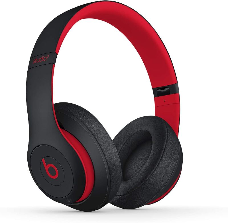 Photo 1 of Beats Studio3 Wireless Noise Cancelling Over-Ear Headphones - Apple W1 Headphone Chip, Class 1 Bluetooth, 22 Hours of Listening Time, Built-in Microphone - Defiant Black-Red (Latest Model)