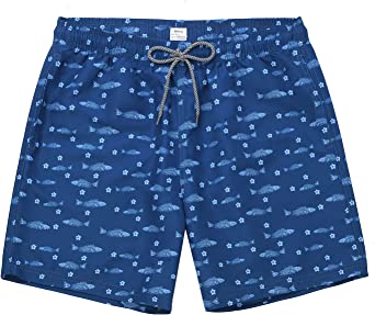 Photo 1 of Biwisy Mens Swim Trunks Quick Dry Swim Shorts with Mesh Lining Funny Beach Shorts M