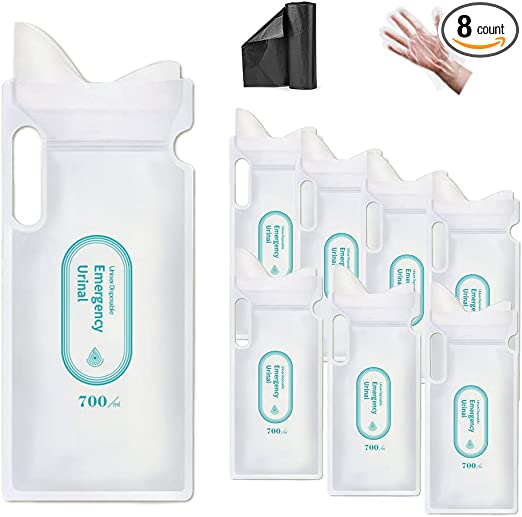 Photo 1 of zenicham Disposable Urine Bags with Disposable Gloves and Garbage Bags,8 PCS/15 PCS/20 PCS Urinals for Men Women Kids,Emergency Portable Pee Bags Vomit Bags for Travel Camping Traffic Jam ( factory closed ) 
