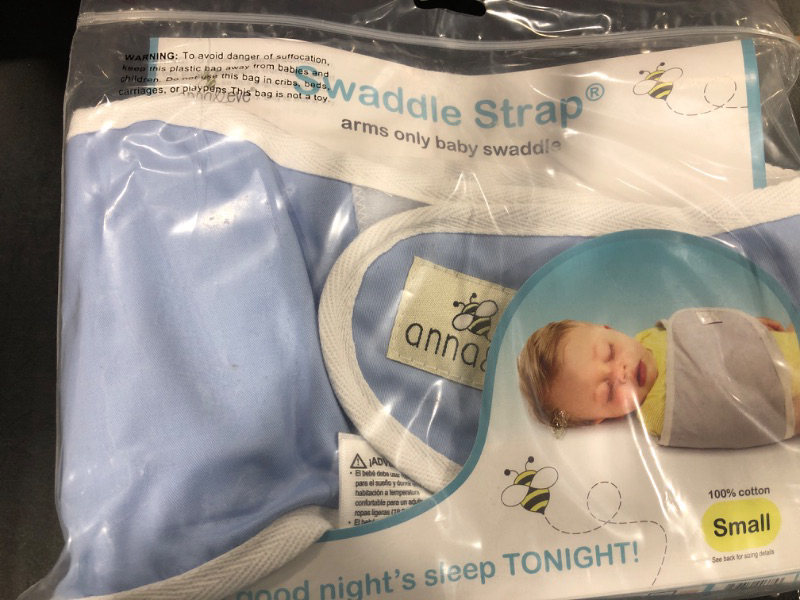 Photo 2 of Anna & Eve - Baby Swaddle Strap, Adjustable Arms Only Wrap for Safe Sleeping - Small Size Fits Chest 13.5 to 17, Blue Blue Small (Pack of 1)