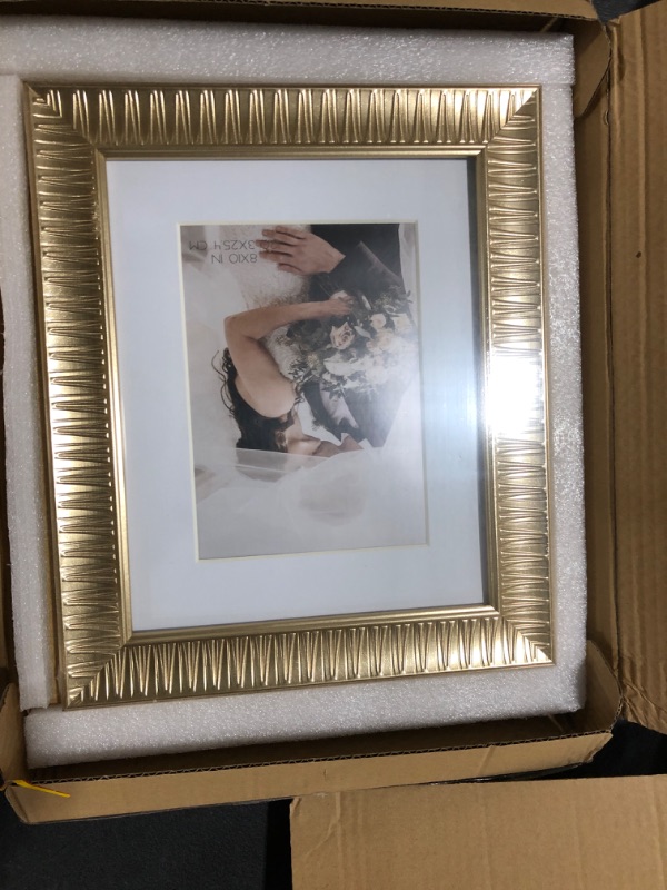 Photo 2 of ArtbyHannah 8x10 Inch 2 Pack Modern Champagne Gold Picture Frame Set for Table Top Display and Wall Mounting,Photo Frame for Wedding or Home Decoration 8x10 Inch Modern