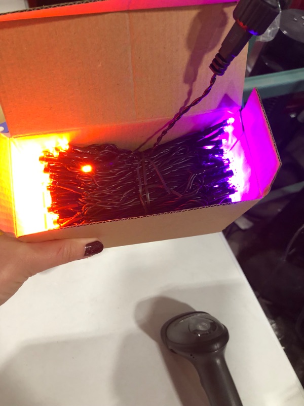 Photo 1 of 200 LED Orange&Purple Halloween Lights , 66Ft Plug in Waterproof Halloween Decorations Lights