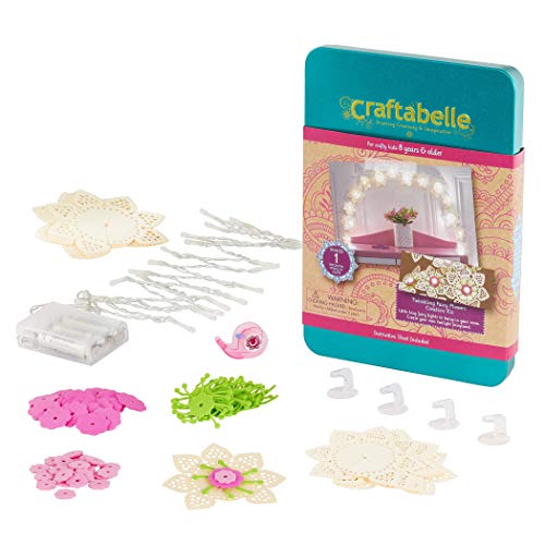 Photo 1 of Craftabelle – Twinkling Fairy Flowers Creation Kit – DIY Twinkle Lights for Bedroom – 106pc String Light Set with Accessories – DIY Arts & Crafts