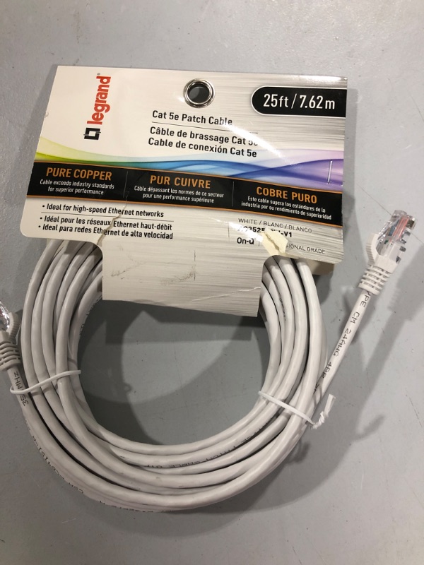 Photo 2 of On-Q 25 ft Cat 5e Patch Cable, White