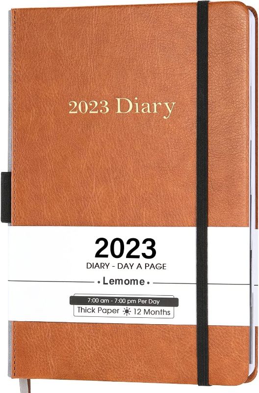 Photo 1 of 2023 Diary - 2023 Diary Planner/Appointment Book 5-3/4" x 8-1/2", January 2023 - December 2023, Daily Planner with Monthly Tabs, Inner Pocket/Pen Loop/Bookmarks 