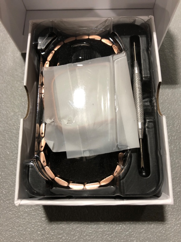 Photo 2 of Fullmosa Compatible Apple Watch Band 42mm 44mm 45mm 38mm 40mm 41mm, Stainless Steel iWatch Band with Case for Apple Watch Series 8/7/6/5/4/3/2/1/SE/SE2/Ultra, 42mm 44mm 45mm Rose Gold Rose Gold 42mm 44mm 45mm