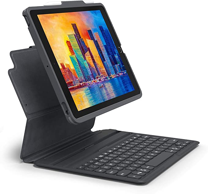 Photo 1 of ZAGG Pro Keys Detachable Case and Wireless Keyboard for Apple iPad Pro 10.2", Multi-Device Bluetooth Pairing, Backlit Laptop-Style Keys, Apple Pencil Holder, 6.6ft Drop Protection, Lightweight Design