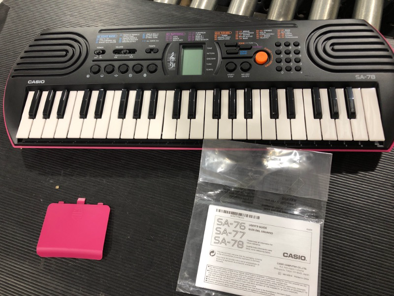 Photo 2 of Casio SA-78 44 Key Mini Personal Keyboard & World Tour ADE95 Keyboard Power Supply PINK SA-78 Keyboard 