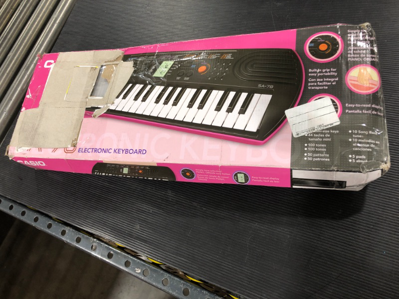 Photo 1 of Casio SA-78 44 Key Mini Personal Keyboard & World Tour ADE95 Keyboard Power Supply PINK SA-78 Keyboard 