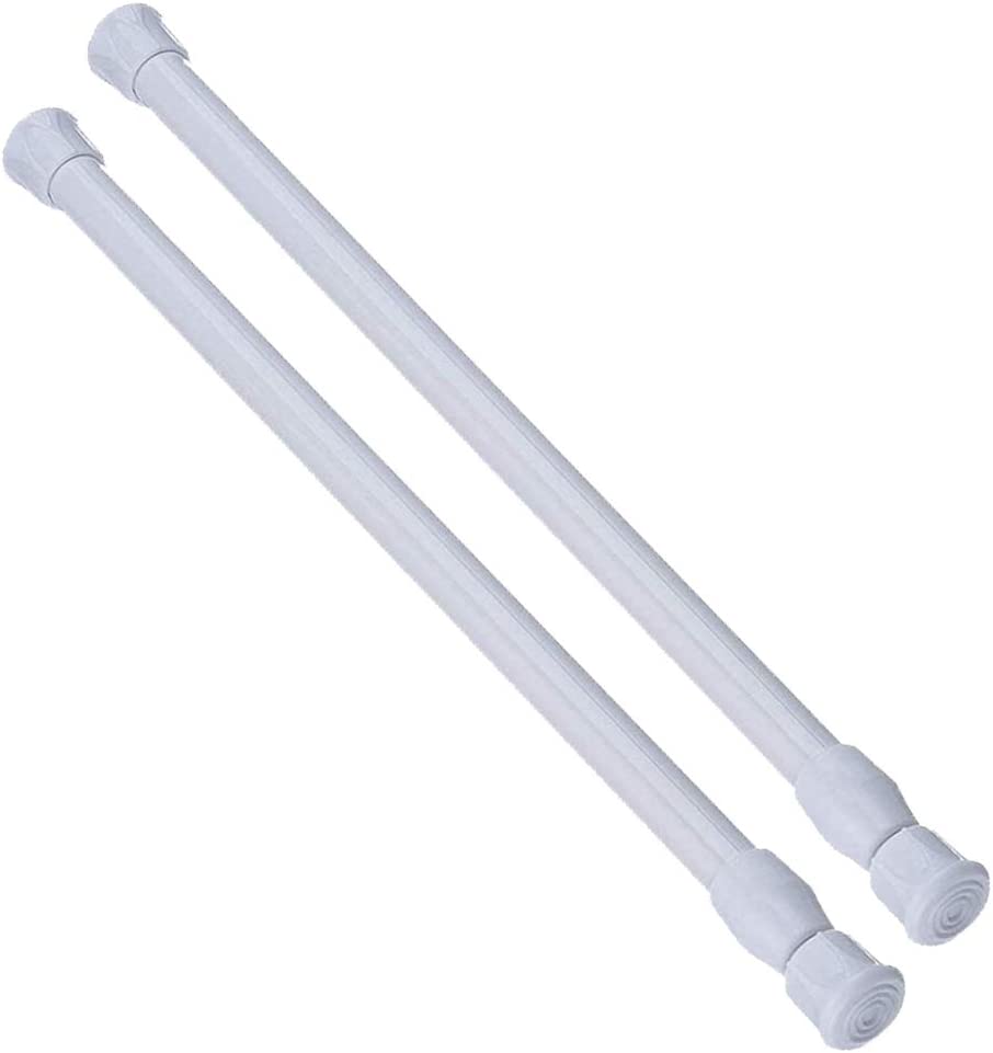 Photo 1 of 2PCS White Tension Rod Spring Curtain Rods 16 to 28 Inch Expandable Curtain Rod Spring Curtain Rod Spring Rods Tensions Rod Tension Curtain Rods spring tenstions curtain rod