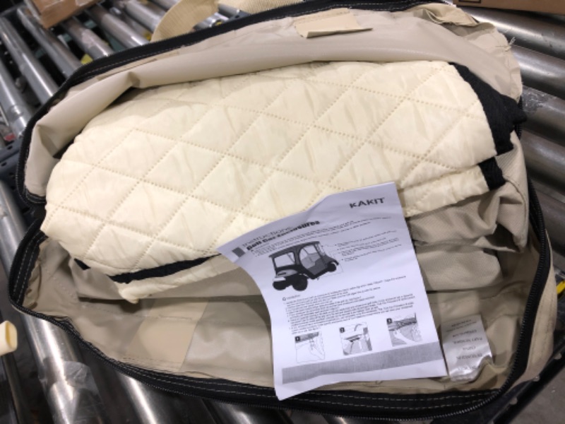 Photo 1 of 800D 2-Person Golf Cart Enclosure with Roll-up Windshield, Universal Golf Cart Rain Cover Fits Club Car Precedent 2000-2019, Seat Cover and Storage Bag Included