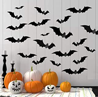 Photo 1 of 112 PCS Reusable PVC 3D Bats for Halloween Party Indoor Outdoor Decor Supplies, 3D Decorative Scary Bats Outside Halloween Decorations Wall Sticker Comes with Double Sided Foam Tape https://a.co/d/8zt1sIz