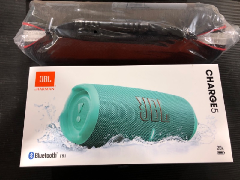 Photo 2 of JBL Charge 5 - Portable Bluetooth Speaker with Exclusives Hardshell Travel Case with IP67 Waterproof and USB Charge Out (Teal)