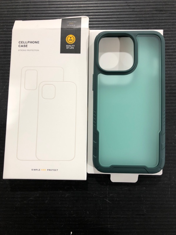 Photo 2 of Humixx Shockproof for iPhone 13 Pro Case, [10 FT Military Drop Protection] [Snug Touch] Translucent Matte Hard PC Back with Protective Airbag, Slim Case for iPhone 13 Pro Case 6.1 Inch, Pine Green https://a.co/d/iSbUV5m