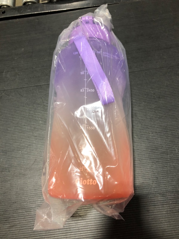 Photo 1 of 128 OZ MOTIVATIONAL WATER BOTTLE PURPLE AND ORANGE 