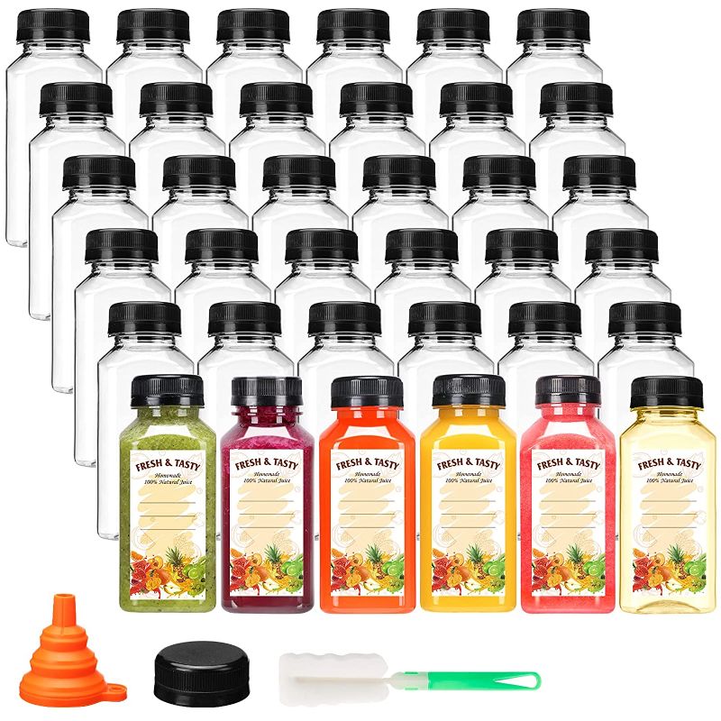 Photo 1 of 36pcs 8oz Empty Plastic Juice Bottles with Lids