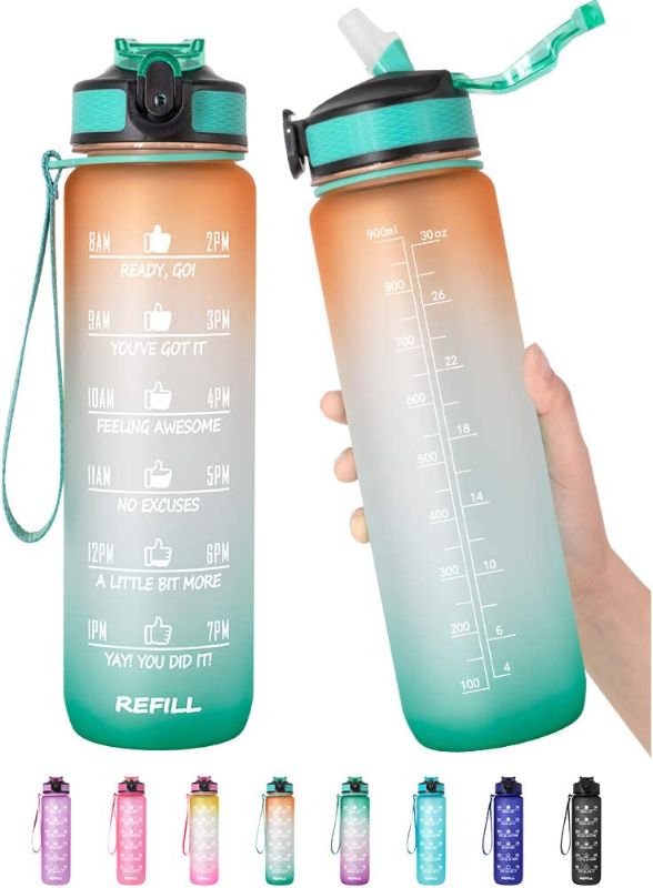 Photo 1 of 32 oz Motivational Water Bottle with Time Marker