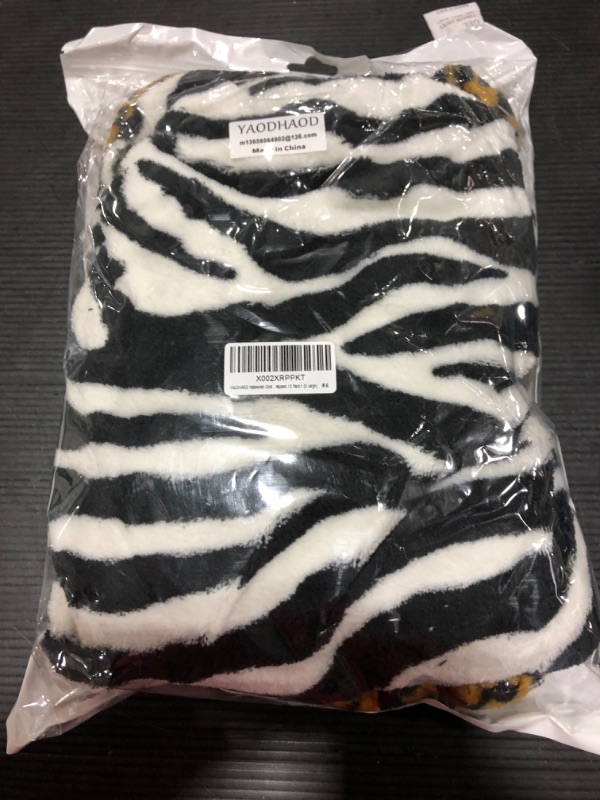 Photo 2 of YAODHAOD Halloween Costumes for Dogs Dog Hoodie Zebra and Leopard Pet Costume Flannel Warm Coat Outfits Clothes for Small Medium Dogs Cats Halloween Cosplay Apparel?2 Pack? SIZE XL 
