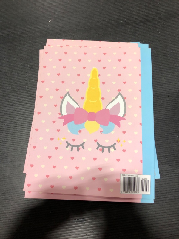 Photo 1 of 4 PACK OF Primary composition notebook grades k-2: Primary Composition Notebook with picture space top half blank Handwriting Practice Paper Primary Composition Notebook for girls 100 Pages Unicorn