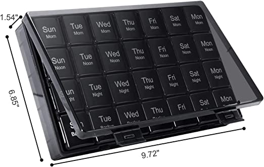 Photo 1 of 2 PACK Pill Organizer 7 Days 4 Times a Day Large Weekly Pill Case BPA-Free Pill Box Container Cases Morning and Night Pill Boxes to Hold Vitamin, Medicine
