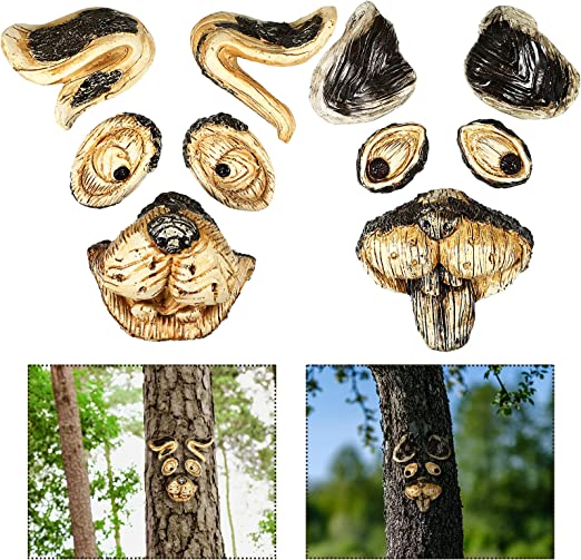 Photo 1 of 2 Sets 10inch Funny Rabbit Tree Hugger Whimsical Tree Hugger Halloween Sculpture Outdoor Tree Face Decor Garden Peeker Yard Art Decoration for Outdoor Garden Yard Lawn Decor Supplies
