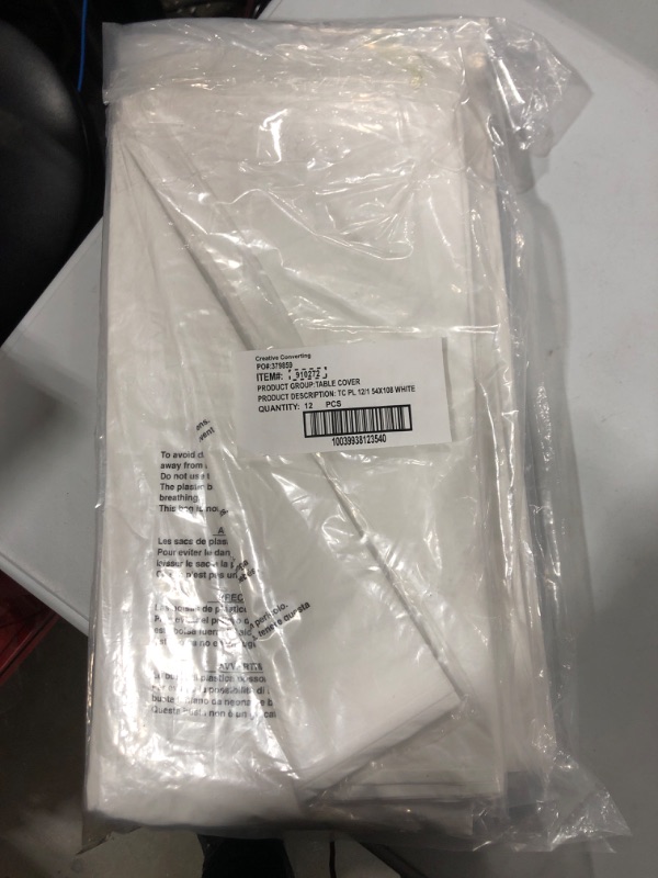 Photo 1 of 12pcs White Table Cloths. 54 x 108in