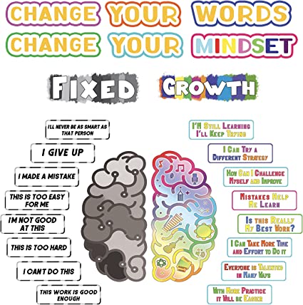 Photo 1 of 26 Pieces Growth Mindset Posters for Classroom Decoration, Motivational Posters For Students Teachers Supplies,Inspirational Bulletin Board Wall Art Set, Fixed and Growth Brain With Positive Sayings