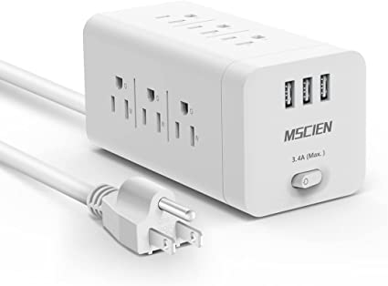 Photo 1 of Power Strip Surge Protector with USB, Mscien 10 ft Extension Cord, Overload Surge Protection with 9 Outlets and 3 USB Ports, Wall Mount Charging Station for Home Office, 900 Joules, ETL Listed