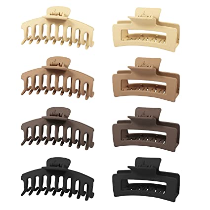 Photo 1 of Zou.Rena Hair Clips for Thick Hair,Large Claw Clips,Gift for Girls and Women,4.3 Inch Matte Hair Clamps Non-Slip(Neutral)