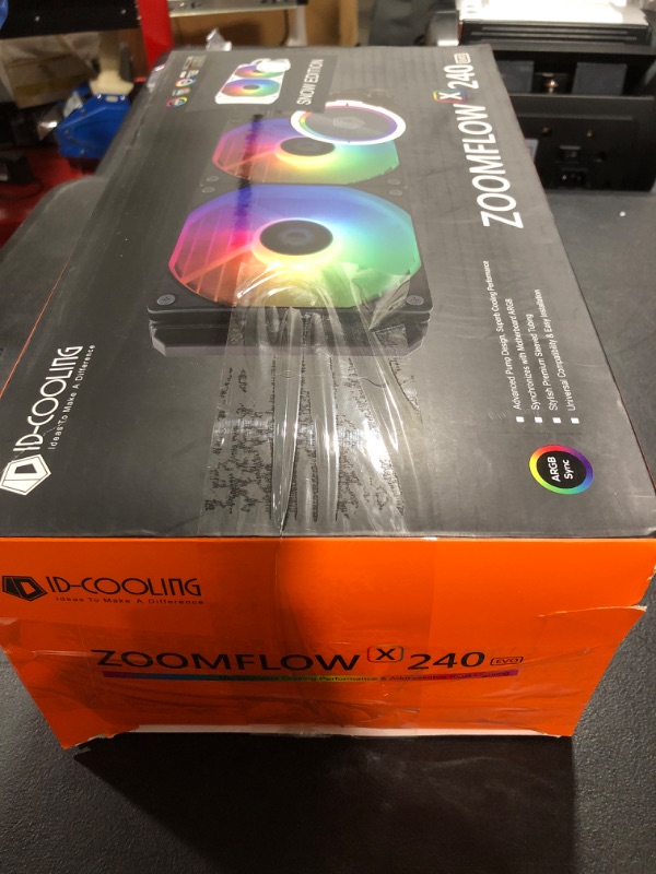 Photo 3 of ID-COOLING ZOOMFLOW 240X Snow CPU Water Cooler 5V Addressable RGB AIO Cooler 240mm CPU Liquid Cooler 2X120mm RGB Fan, Intel 115X/1200/2066, AMD AM4/AM5 240mm Radiator ZOOMFLOW 240X SNOW