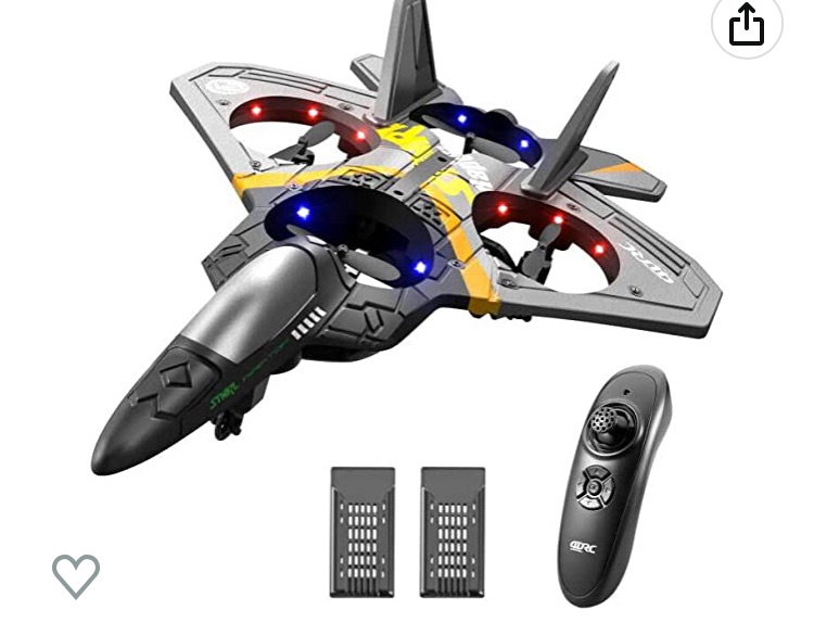 Photo 1 of 4DRC V17 Remote Control Plane 2.4Ghz Foam RC Airplanes Helicopter Quadcopter for Adults Kids,Spinning Drone,Gravity Sensing,Stunt Roll,Cool Light,2 Battery,Gifts for Kids Boys,