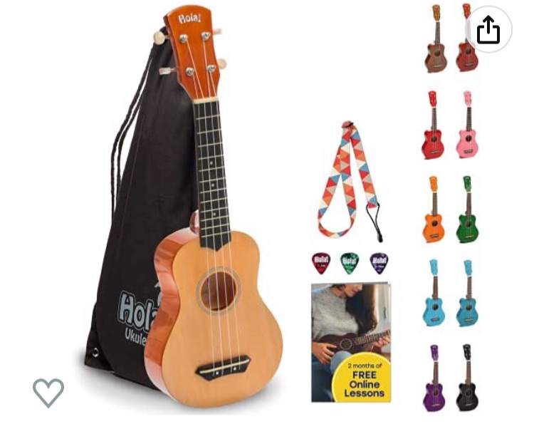 Photo 1 of Hola! Music Ukuleles for Adults, Kids & Beginners - 21" Maple Soprano Ukulele w/Bag & More - Natural