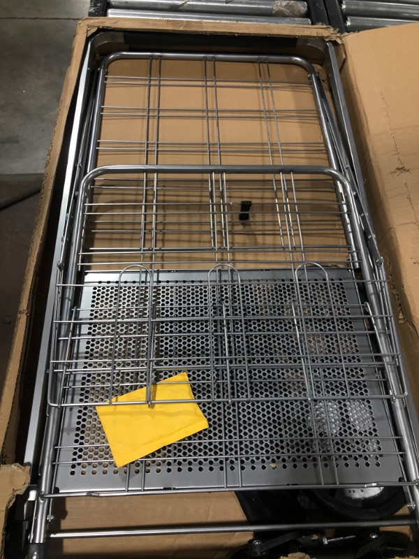 Photo 1 of Wellmax Shopping Cart with Wheels, Metal Grocery Cart with Wheels, Shopping Carts For Groceries, Folding Cart For Convenient Storage And Holds Up To 160lbs